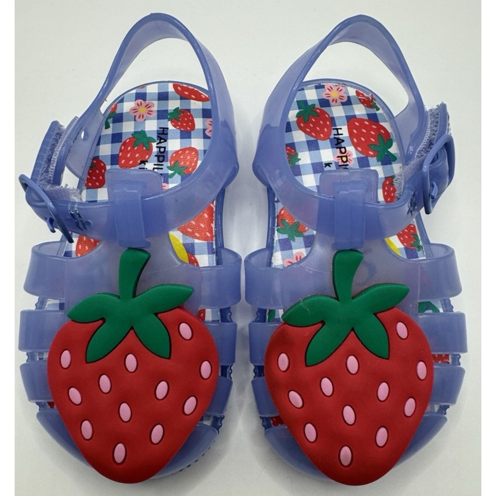 Toddler Strawberry Jelly Sandals Size 5 Purple Glitter Summer Shoes Girls